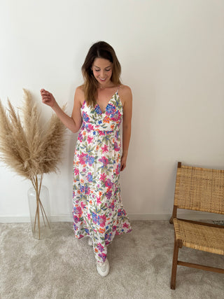 Colorful flowers maxi dress