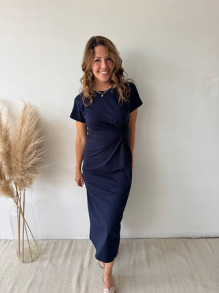 Navy knot dress