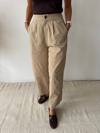 Taupe barrel pants