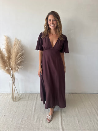 Soft brown maxi dress