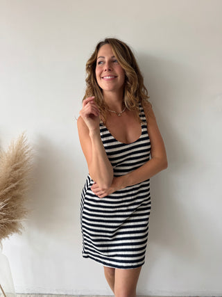 Navy striped dress