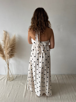 White polka dot set