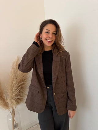 Brown check blazer