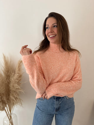 Super soft peach turtleneck knit