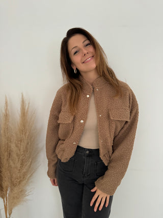 Taupe bomber jacket