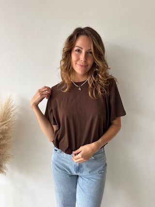 Brown elastic top