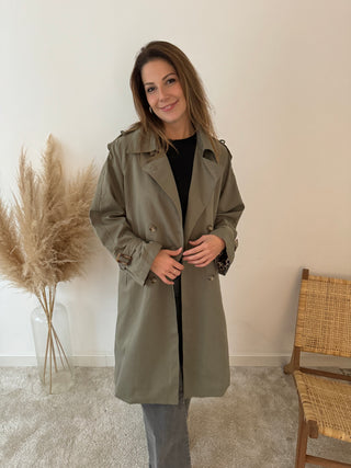 Kaki trench coat