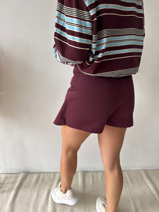 Burgundy skort