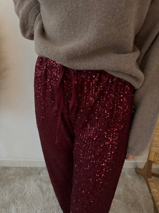 Burgundy comfy glitter pants