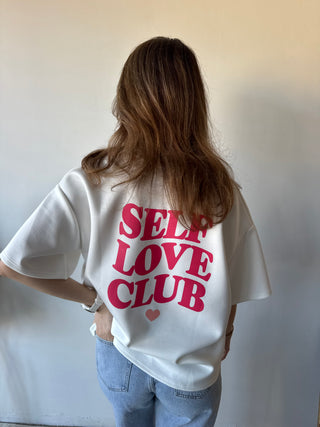 Red self love club t-shirt