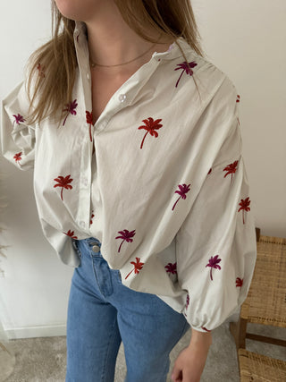 Palmtrees beige blouse