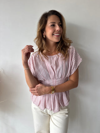 Pink peplum top