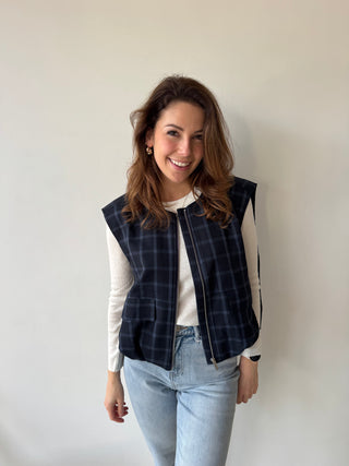 Blue checked bodywarmer