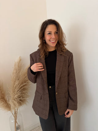 Brown check blazer