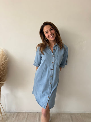 Denim shirt dress