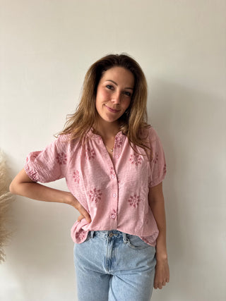 Pink flowered top