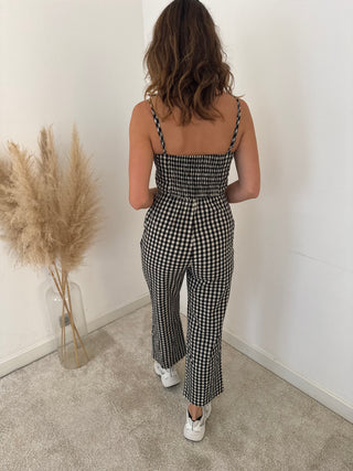 Black white vichy jumpsuit