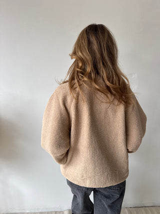 Kaki detail beige reversible jacket