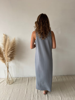 Grey blue soft dress