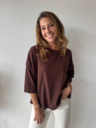 Brown knot back t-shirt