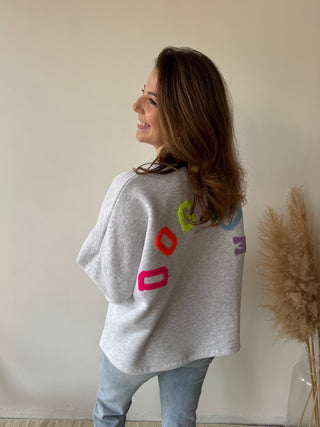 Colorful dog mom sweater