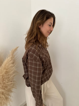 Soft brown checked shirt