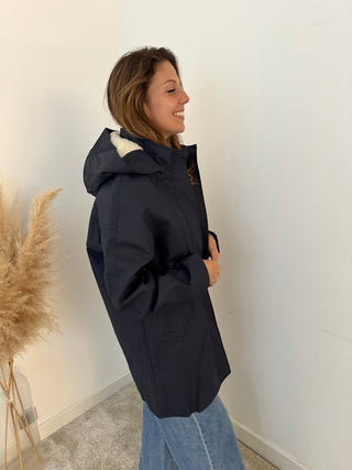 Navy rain jacket