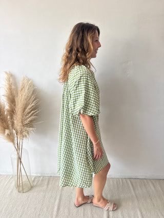 Green vichy dress