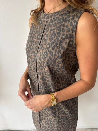 Leopard denim dress