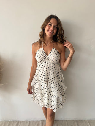 Polka dots ruffled dress