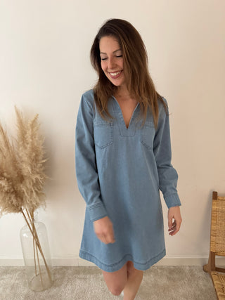 Blue denim dress