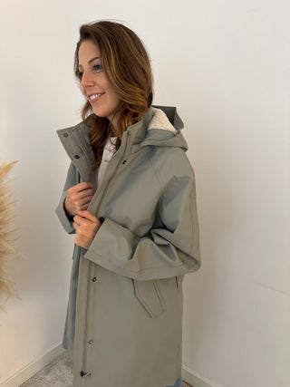 Kaki rain jacket