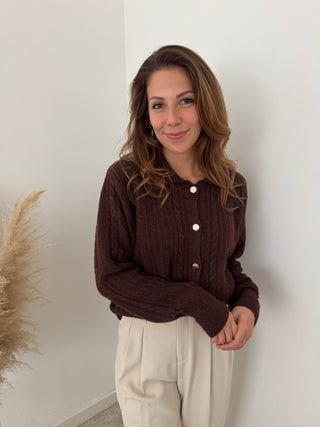 Pretty details brown knit