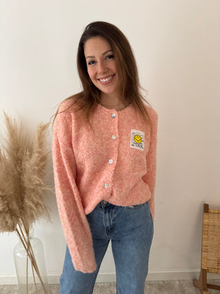 Peach smiley knit