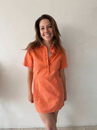 Orange denim summer dress