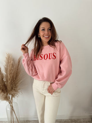 Pink bisous sweater