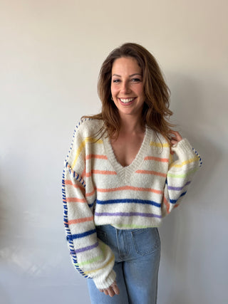 Colorful striped soft knit