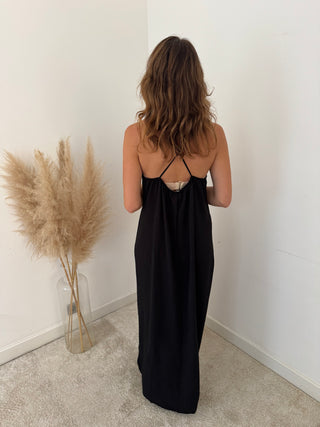 black flowy dress
