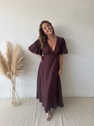 Soft brown maxi dress