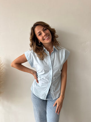 Blue centered blouse