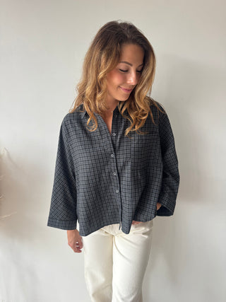 Black checked blouse