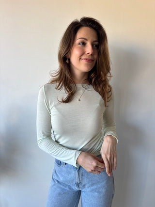 Soft cashmere light mint top