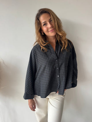 Black checked blouse