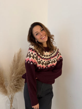 Burgundy cosy winter knit