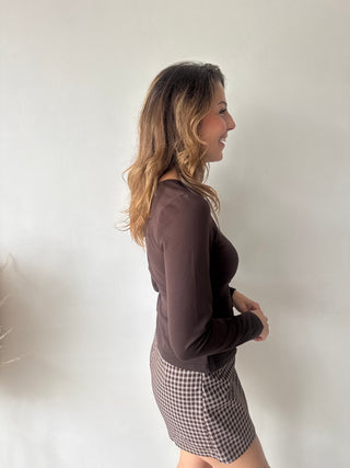 Brown knot top