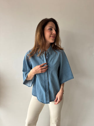 Blue denim top