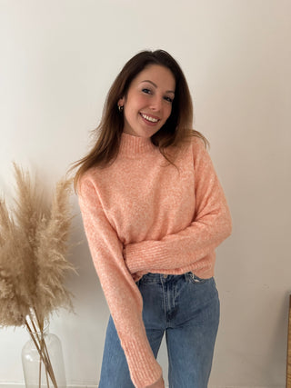 Super soft peach turtleneck knit