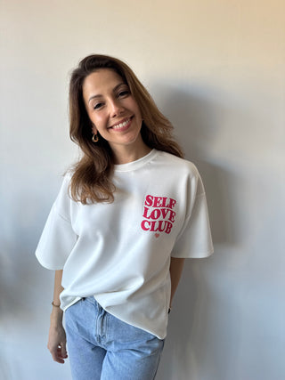 Red self love club t-shirt