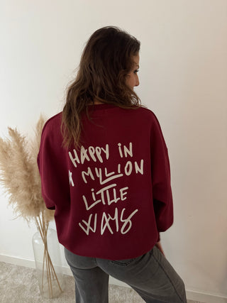 Burgundy happy sweater