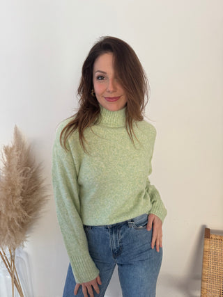 Super soft green turtleneck knit